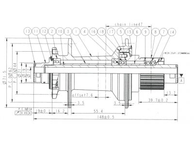 Novatec D902SB-B12-A4A-MS, zadný náboj, 32 dier, 12x148, Micro Spline, OEM