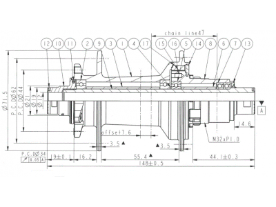 Novatec D902SB-B12-A4A-S11, zadný náboj, 32 dier, 12 x148, SRAM XD, OEM