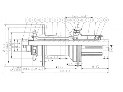 Novatec D902SB-B12-S4S-11S, zadný náboj, 32 dier, 12x148, Shimano HG, OEM