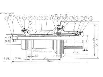 Novatec D902SB-CL-B12-A4A-11S zadný náboj, CenterLock, 32 dier, 12x148 mm, Shimano HG, OEM