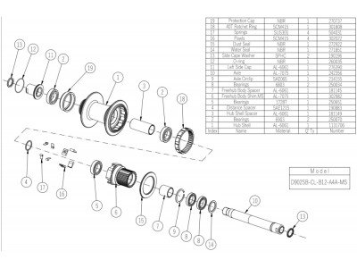 Novatec D902SB-CL-B12-A4A-MS, zadný náboj, 32 dier, 12x148, MicroSpline, OEM