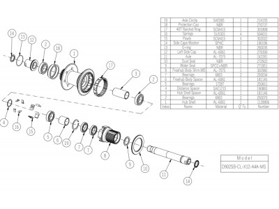 Novatec D902SB-CL-X12-A4A-MS, zadný náboj, 32 dier, 12x142, Micro Spline, OEM