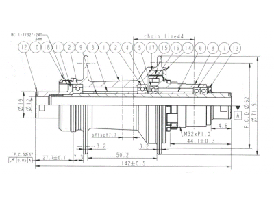Novatec D902SB-CL-X12-A4A-S11, zadný náboj, 32 dier, 12x142, Sram XD, OEM