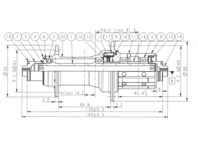 Novatec F482SB-SL/AB-QR-A4ABG-11S zadný náboj, 24 dier, QR, Shimano HG, OEM