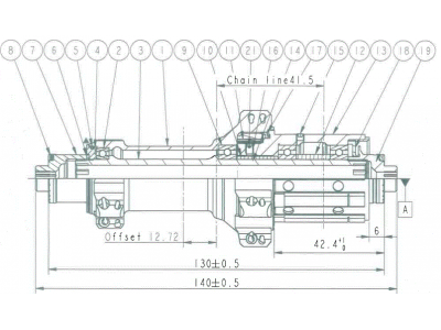 Novatec FS522SB-QR-A4ASL-11S zadný náboj, 24 dier, QR, Shimano HG, OEM