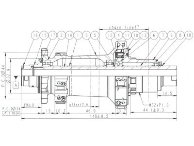 Novatec XDS642SB/A-B12-A6A-S11, zadný náboj, 28 dier, 12x148, Sram XD, OEM