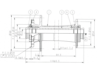 Novatec D791SB-B15, predný náboj, 36 dier, 15x110 mm, OEM