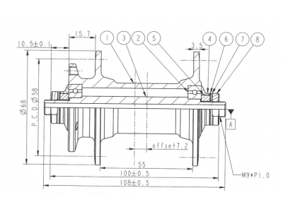 Novatec D471SBT-NBR, predný náboj, 32 dier, QR, OEM