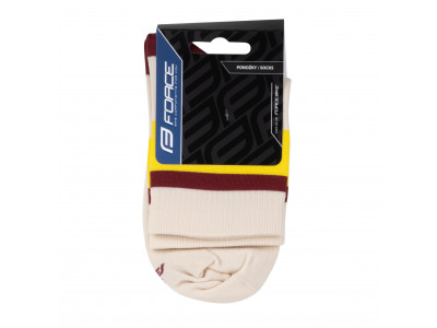 Force ponožky STRIPE krátke, krém-žlté