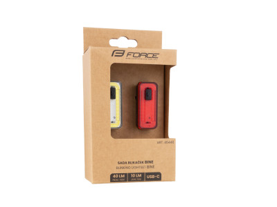 Force sada svetiel BINE USB predné+zadné