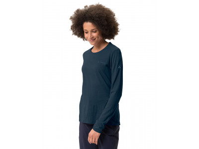 Vaude vlnené tričko Yaras LS WOOL, dámske, dark sea - 38