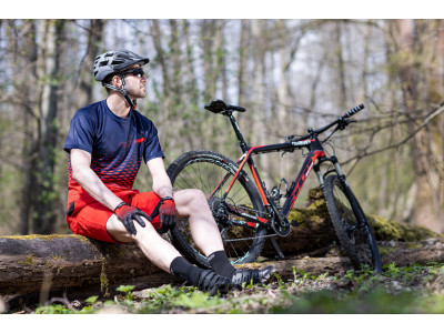 FORCE nohavice krátke BLADE MTB s odnímateľnou vložkou, červené veľ.: XS
