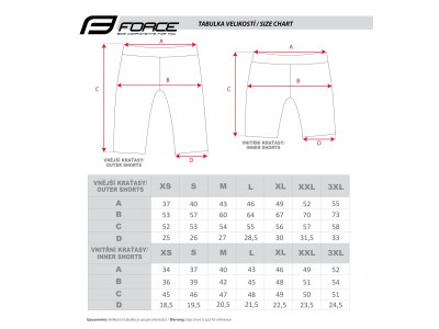 FORCE nohavice krátke BLADE MTB s odnímateľnou vložkou, červené veľ.: XS
