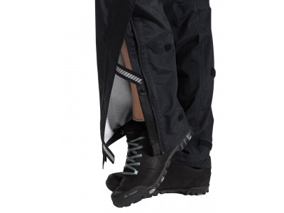 Vaude cyklistické nepremokavé nohavice Yaras Rain Zip III, dámske, black - 36