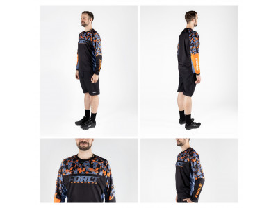 FORCE dres RECKLESS dlhý rukáv, čierno-oranžový