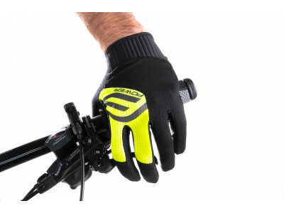 FORCE rukavice MTB POWER, čierno-fluo - L