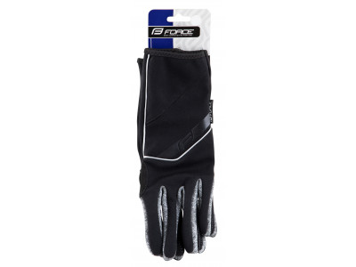 FORCE rukavice GALE softshell, jar - jeseň, čierne - L