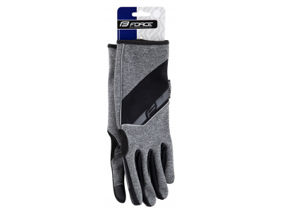 FORCE rukavice GALE softshell, jar - jeseň, šedé - L