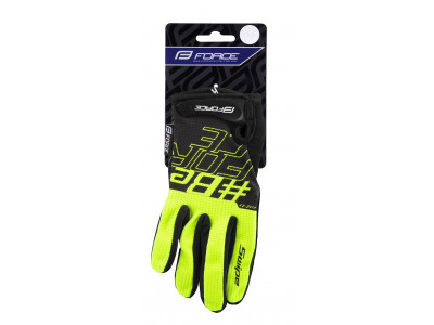 FORCE rukavice MTB SWIPE letné, čierno-fluo