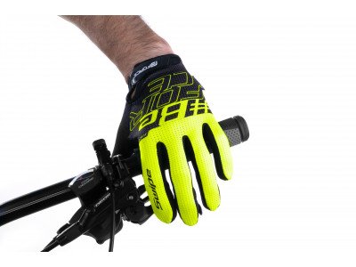 FORCE rukavice MTB SWIPE letné, čierno-fluo