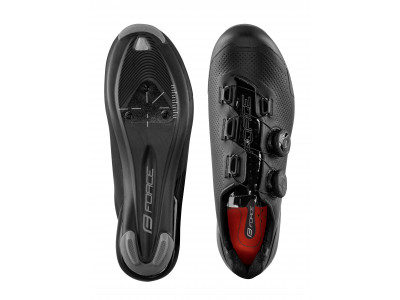 FORCE tretry ROAD WARRIOR CARBON, čierne - 41