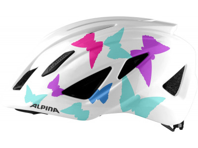 ALPINA Cyklistická prilba PICO perlovobiela s motýľmi