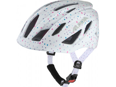 ALPINA cyklistická Junior prilba PICO FLASH - lesklá biela s bodkami