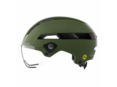 ALPINA Cyklistická prilba BLOOM VISOR MIPS olivová matná
