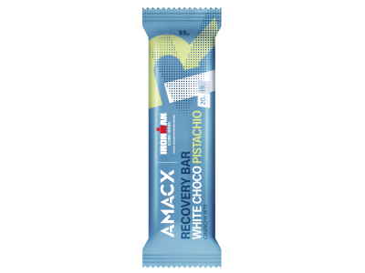 AMACX Recovery Bar 55g - Biela čokoláda s pistáciami