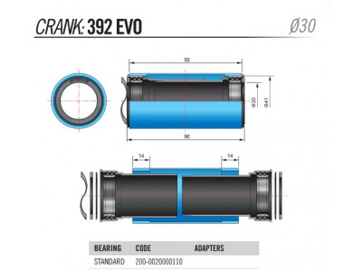 FSA stredové zloženie - kľúk BB392EVO na PF92 41mm EL247 - BB392EVO / PF92 41mm - EL247 