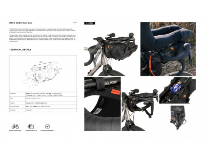 Restrap Race Aero Bar Bag taška na riadidlá, 7 l, čierna - Restrap Race Aero Bar Bag taška na riadidlá, 7 l, čierna