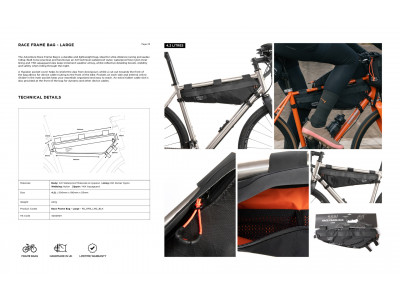 Restrap Race Frame Bag taška na rám, 4.2 l, čierna - Restrap Race Frame Bag taška na rám, 4.2 l, čierna