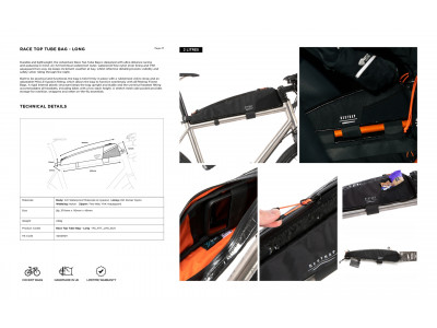 Restrap Race Top Tube Bag Long taška na rám, 2 l, čierna - Restrap Race Top Tube Bag taška na rám, 2 l, čierna