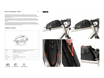 Restrap Race Top Tube Bag Short taška na rám, 1.2 l, čierna - Restrap Race Top Tube Bag taška na rám, 1.2 l, čierna
