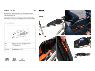 Restrap Race Top Tube Bag taška na rám, 1.5 l, čierna (SAMPLE) - Restrap Race Top Tube Bag taška na rám, 1.5 l, čierna