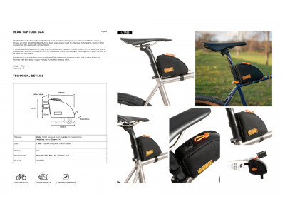 Restrap Rear Top Tube Bag taška na rám, 1 l, čierna - Restrap Rear Top Tube Bag taška na rám, 1 l, čierna