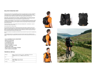 Restrap Rolltop Hydratation vesta, 14l, čierna - Small/Medium