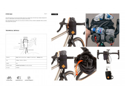 Restrap Stem Bag taška na riadidlá, 1.1 l, čierna - Restrap Stem Bag taška na riadidlá, 1.1 l, čierna