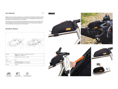 Restrap Top Tube Bag taška na rám, 0.8 l, čierna - Restrap Top Tube Bag taška na rám, 0.8 l, čierna